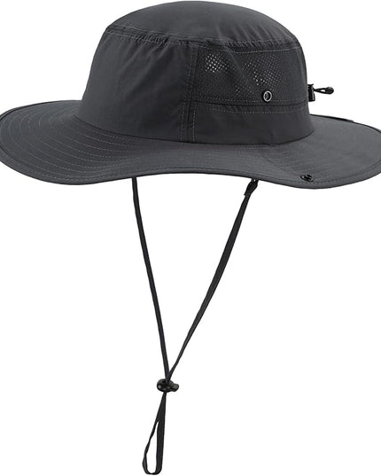 Home Prefer UPF50+ Mens Sun Hat Wide Brim Womens UV Protection Beach Bucket Hat for Fishing Hiking Snap Up Cowboy Hat