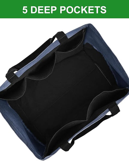Canvas Reusable Grocery Bags Heavy Duty, 8.3 gal Foldable Large Tote Bag with Handles, Holds 60 lbs Canvas Shopping Bags, 1 Pack