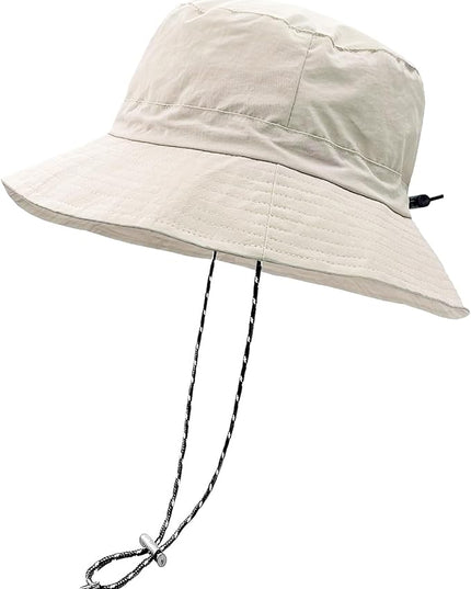 woogwin Waterproof Bucket Rain Hat with Chin Strap Quick Dry Packable Boonie Sun Hat Safari Hat UV Protection