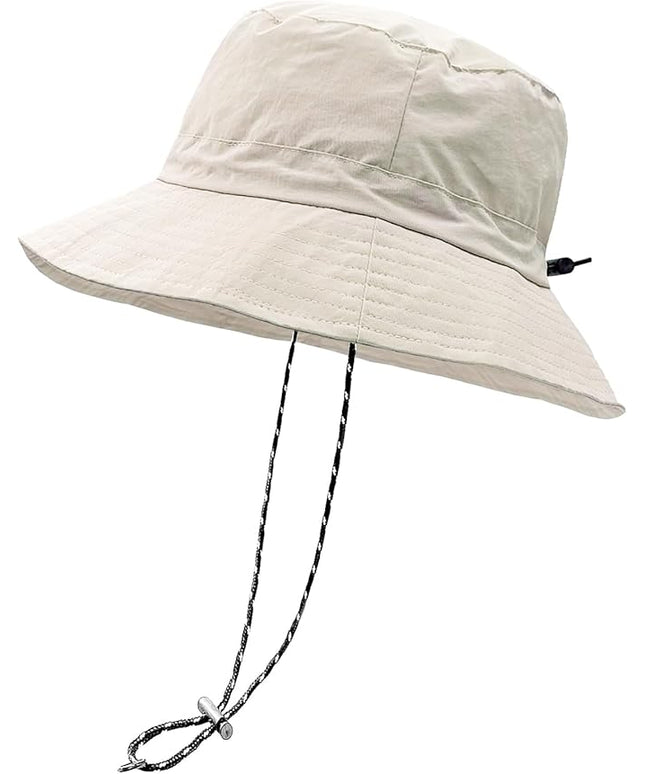 woogwin Waterproof Bucket Rain Hat with Chin Strap Quick Dry Packable Boonie Sun Hat Safari Hat UV Protection