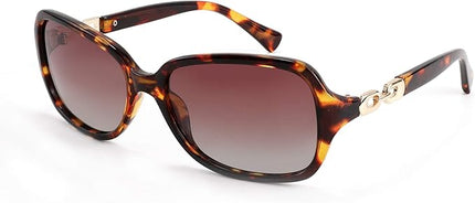 FEISEDY Vintage Square Polarized Sunglasses for Women UV400 Travel Driving Fashion Arcuate Sunglasses B2526