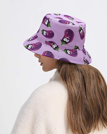 XYIYI Cute Bucket Hat Beach Fisherman Hats for Women, Reversible Double-Side-Wear