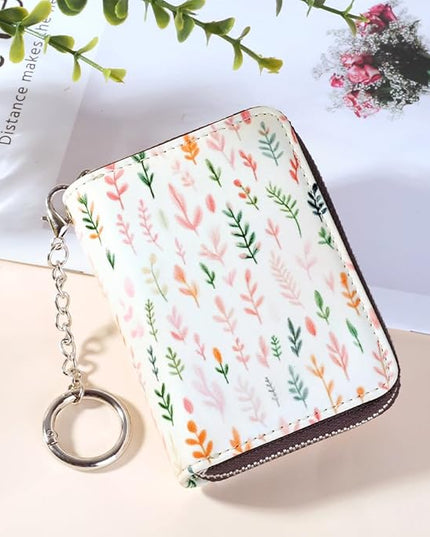 FurArt Zipper Wallet Women, RFID Blocking Credit Card Wallet, Business Card Holder, Compact Size KeyChain Wallet