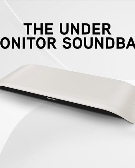 BlueAnt Soundblade Under-Monitor Soundbar, 120W 2.1 Channel Desktop Speaker with USB-C & Bluetooth 5.3 for PC, Mac, Gaming, Music and Streaming, White