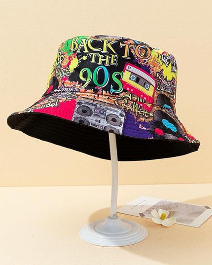 XYIYI Cute Bucket Hat Beach Fisherman Hats for Women, Reversible Double-Side-Wear