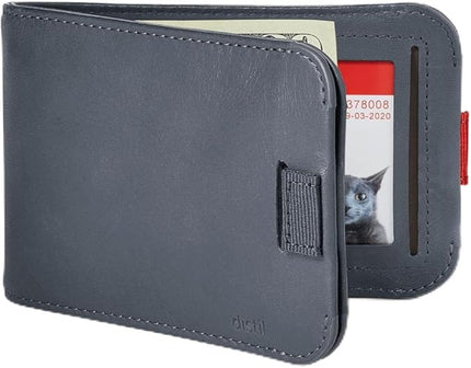 Distil Union Wally Bifold 5.0 RFID Wallet with ID Window - Slim Bifold Wallet for Men with Money Clip, Premium Leather – Minimalist RFID Card Holder - Holds 14 Cards & 30 Bills - Navy