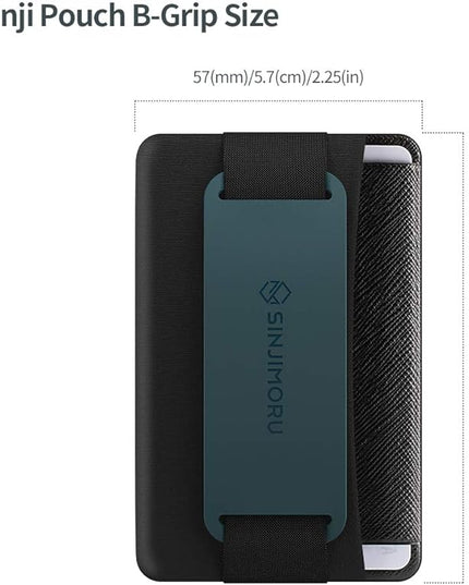 Sinjimoru Phone Grip Card Holder with Phone Stand, Secure Stick on Wallet for iPhone with Kickstand for Table. Sinji Pouch B-Grip Silicone Teal