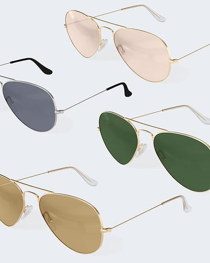 livho Sunglasses for Men Women Aviator Polarized Metal Mirror UV 400 Lens Protection