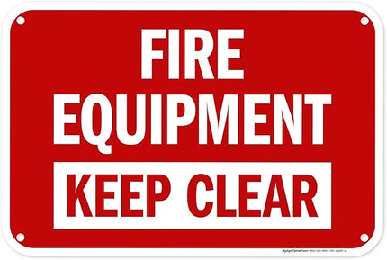 Fire Equipment Keep Clear Sign, 12x18 Inches, 55 mil thick HDPS (high density polystyrene), Made in USA by My Sign Center