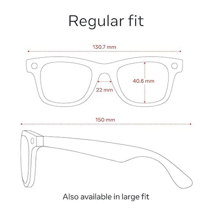 Ray-Ban Meta (Gen 1), Wayfarer, Shiny Black | Smart AI Glasses for Men, Women — 12 MP Ultra-Wide Camera, Open-Ear Speakers for Audio, Video Recording and Bluetooth — Green Lenses — Wearable Technology