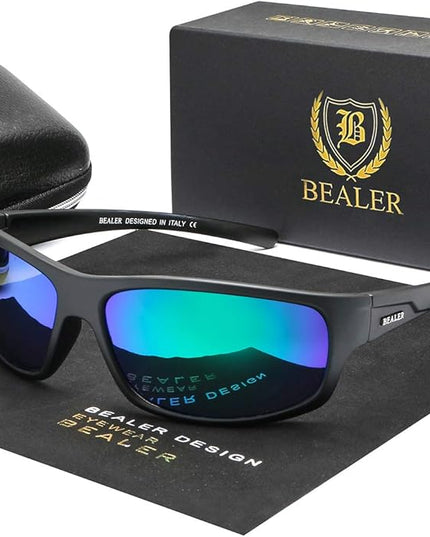 BEALER Polarized Sports Sunglasses for Men Lightweight TR90 Frame Sun Glasses Driving Cycling Fishing UV Protection Shades