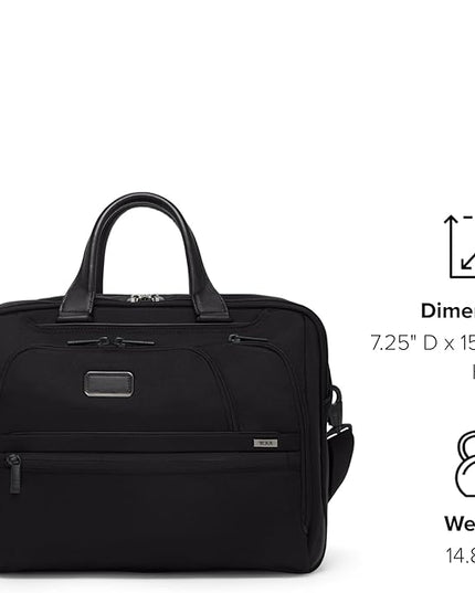 TUMI - Alpha Medium 15" Expansion Laptop Briefcase - Professional Briefcase for Commute or Travel - Padded Compartment Fits up to 15" Screen - Black
