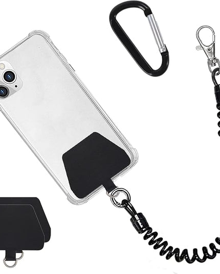Doormoon Phone Lanyard Tether with Patch, Universal Stretchy Straps and Phone Case Anchor for Anti-drop Outdoor Skiing Hiking Cycling Climbing Compatible for iPhone Samsung Pixel Most Smartphones