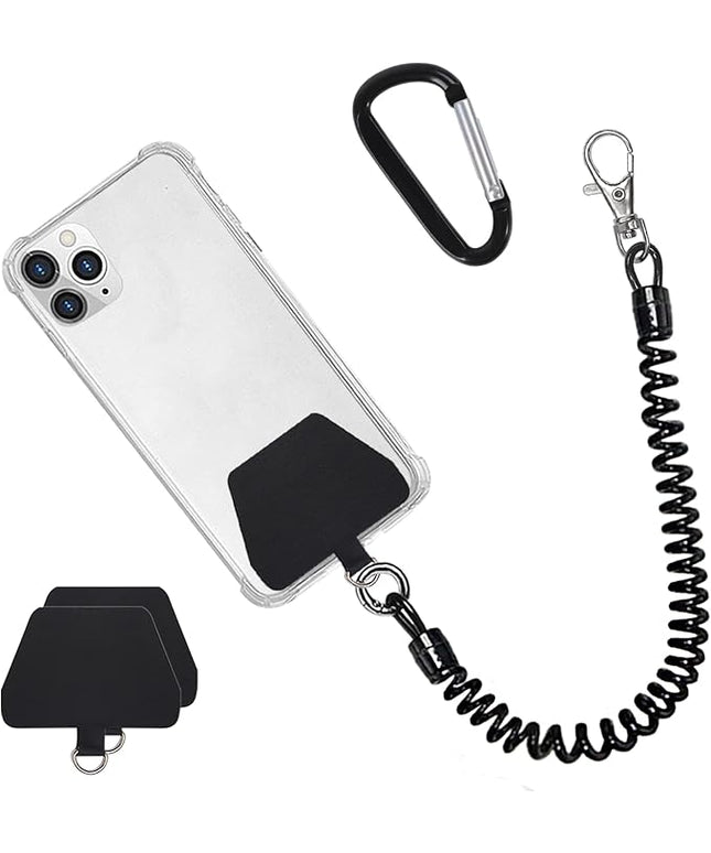 Doormoon Phone Lanyard Tether with Patch, Universal Stretchy Straps and Phone Case Anchor for Anti-drop Outdoor Skiing Hiking Cycling Climbing Compatible for iPhone Samsung Pixel Most Smartphones