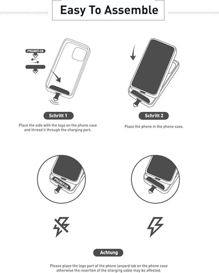 project-cb Phone Metal Tether Tab, Lanyard Patch, Phone Stand Key Ring, Ring Holder, Strap Tab