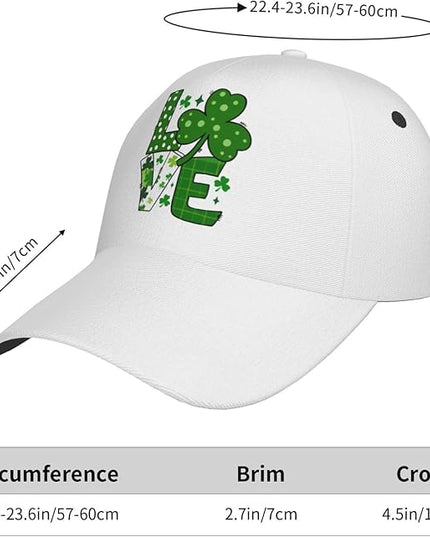 St. Patrick's Day Baseball Cap, Irish Green Clover Trucker Hat for Men Women, Fashion Adjustable Sun Visor Dad Hat