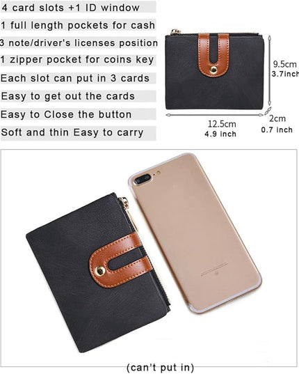 AOXONEL Women's Rfid Small Bifold Leather Wallet Ladies Mini Zipper Coin Purse id card Pocket,Slim Compact Thin