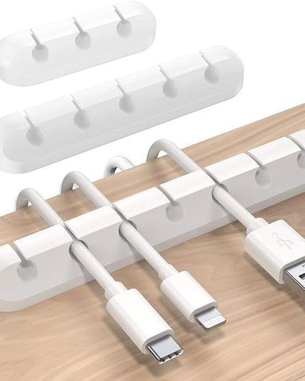 SOULWIT Cable Holder Clips, 3-Pack Cable Management Cord Organizer Clips Silicone Self Adhesive for Desktop USB Charging Cable Nightstand Power Cord Mouse Cable Wire PC Office Home