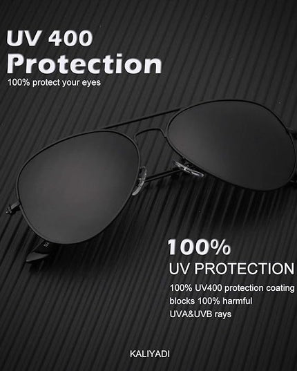KALIYADI Classic Aviator Sunglasses for Men Women Driving Sun glasses Polarized Lens UV Blocking
