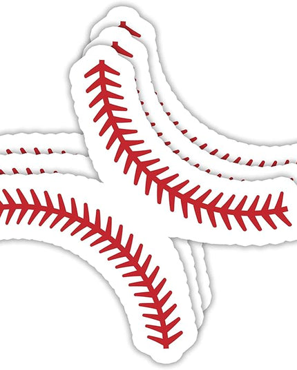 (3PCS) Baseball Stickers, Baseball Seams Decal Waterproof Vinyl Sticker for Water Bottle, Tumbler, Scrapbook, Helmet, Laptop, Gift for Boys Girls Team Baseball Lovers, Size 3" x 2.9 "