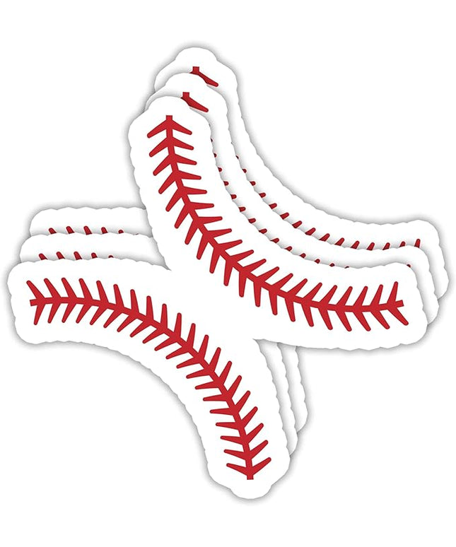 (3PCS) Baseball Stickers, Baseball Seams Decal Waterproof Vinyl Sticker for Water Bottle, Tumbler, Scrapbook, Helmet, Laptop, Gift for Boys Girls Team Baseball Lovers, Size 3" x 2.9 "