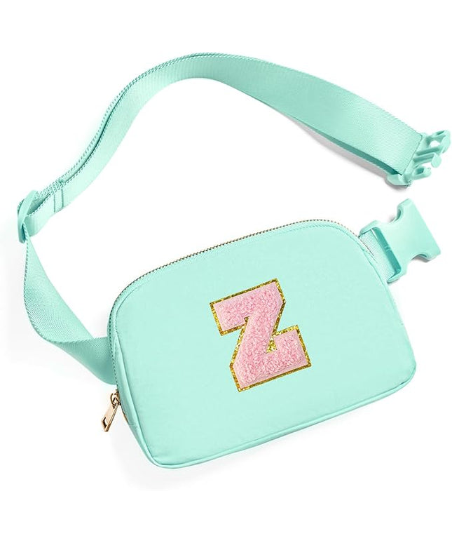 Gitus Belt Bag Fanny Pack Crossbody Bags with Initial Letter Patch Cute Stuff Birthday Gifts for Teenager Girls Trendy Preppy Stuff for Teen Girls Cool Stuff for Teens (Mint Green-Z)