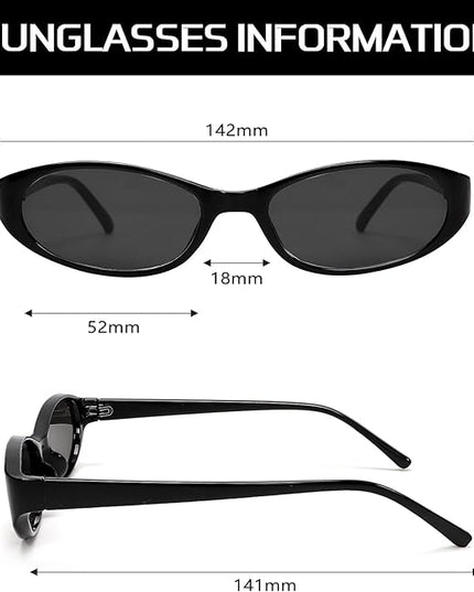 Retro Oval Sunglasses for Women 2026 90s Small Chic Cat Eye Sun Glasses Sunnies Lightweight Shades