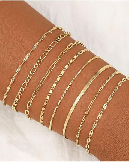BERISO Gold Bracelets for Women, Elegant Adjustable 14K Gold Plated Bracelet for Women, Trendy Minimalist Dainty Gold Bracelet for Everyday Wear
