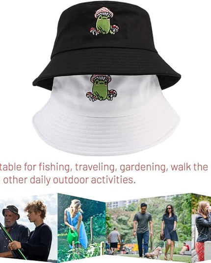Cotton Bucket Hat for Women Men Summer Travel Sun Beach Bucket Cap, Unisex Outdoor Fisherman Hat