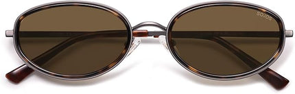 SOJOS Trendy Oval Polarized Sunglasses for Women Men, 80s 90s Chic Retro Vintage Sunnies SJ1248