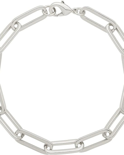 Amazon Essentials 14k Gold Plated or Silver Plated Chunky Chain Link Bracelet 7.5"