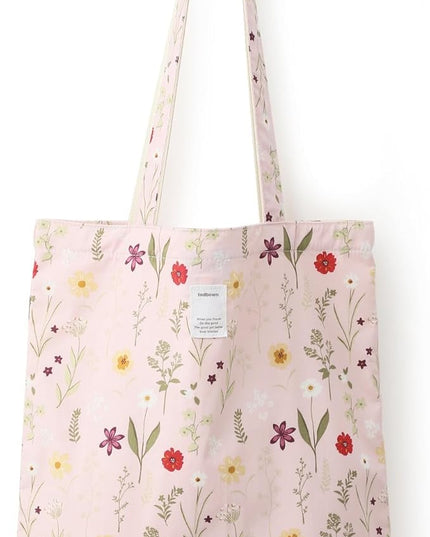 Floral Cotton Canvas Tote Bag for Women: 14x15 Inches Reusable Grocery Bag for Work, School, Travel, Gym