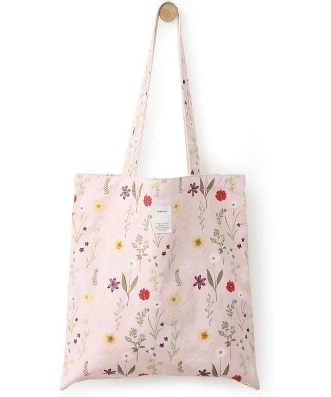 Floral Cotton Canvas Tote Bag for Women: 14x15 Inches Reusable Grocery Bag for Work, School, Travel, Gym