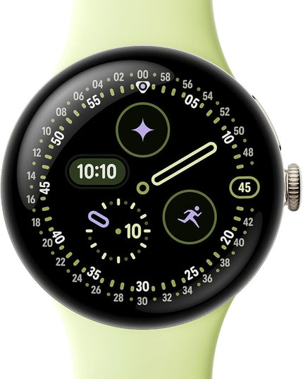 Google Pixel Watch 4 (41mm) - Android Smartwatch with Heart Rate and Sleep Tracking - 30-Hour Battery - Fitness Tracking - Google AI - Champagne Gold Aluminum Case - Lemongrass Active Band - LTE