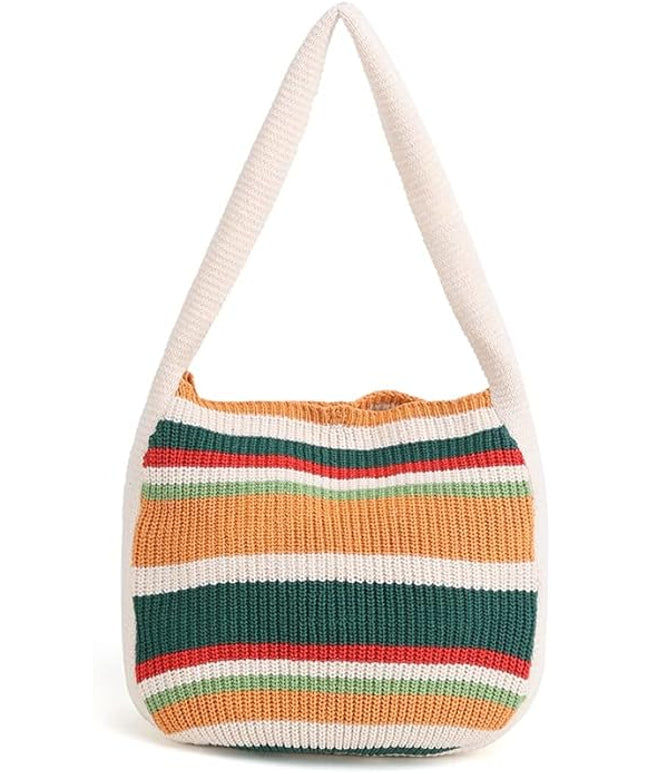 ENBEI Women's Crochet Tote Bag Knit Shoulder bag,Aesthetic Bag,Cute Eco-Friendly Tote for Travel,Daily Use,Gift Box Packaging