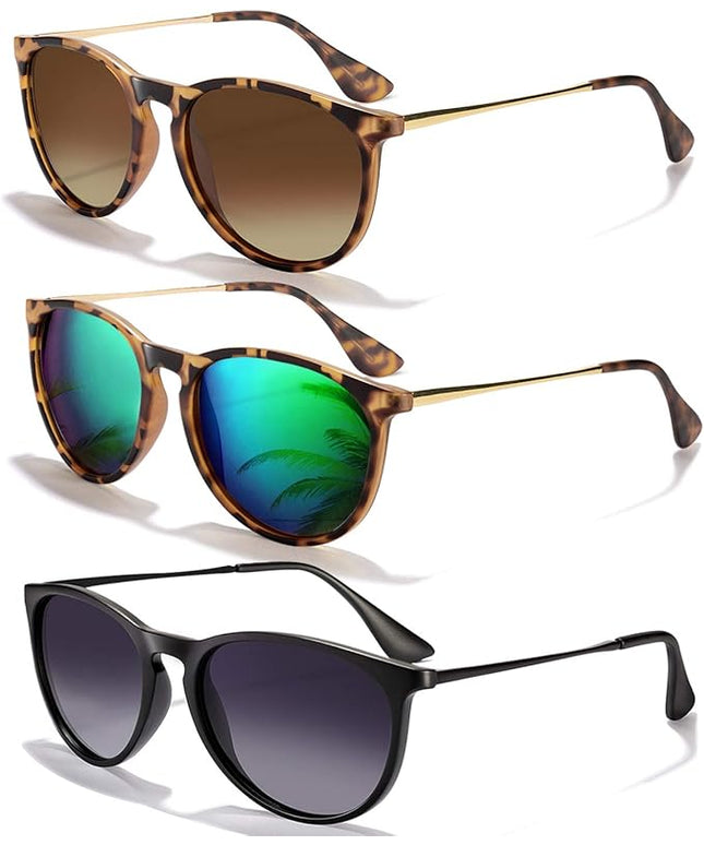 CHBP Sunglasses Womens Men Polarized UV Protection Trendy Vintage Retro Round Mirrored Lens Sunglasses For Women