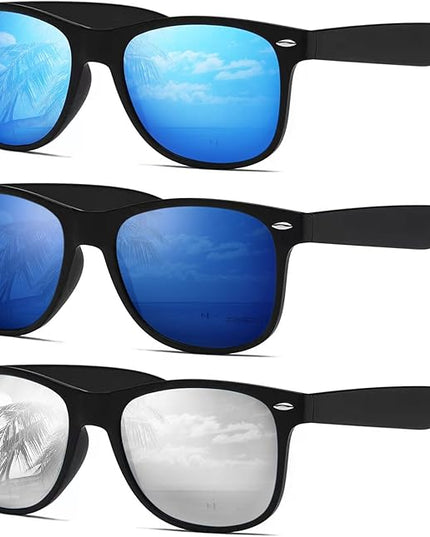 DEMIKOS Sunglasses Men Polarized Sunglasses for Mens Womens Retro Mirror Lens for Driving Fishing UV Protection