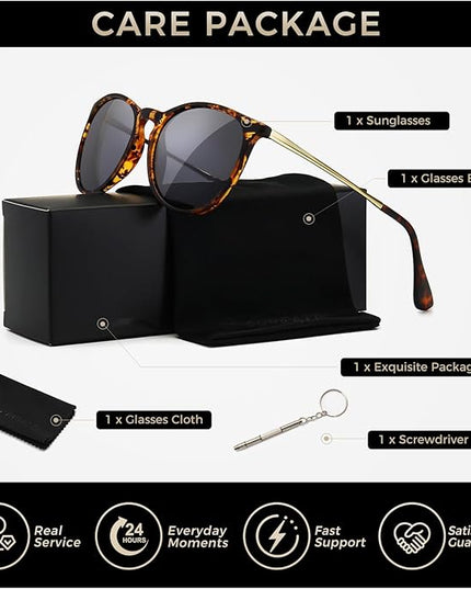 SUNGAIT Premium Vintage Round Sunglasses for Women Men Classic Retro Trendy Style