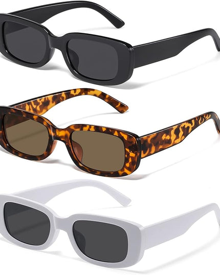 JASPIN Rectangle Sunglasses for Women Men Trendy Y2k Retro 90s Sun Glasses UV Protection Cool Square Frame