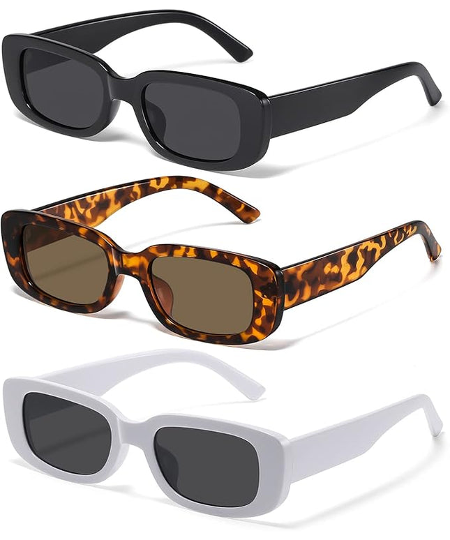 JASPIN Rectangle Sunglasses for Women Men Trendy Y2k Retro 90s Sun Glasses UV Protection Cool Square Frame