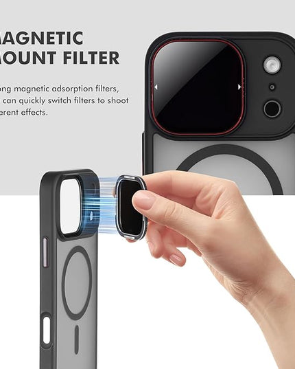 Magnetic UV Filter for iPhone 17 ProMAX with case | Compatible w MagSafe | Quick-Release System for CPL/ND/VND (Sold Separately) | Phone Video Lens Accessory Camera Lens Protector for Vlog Live