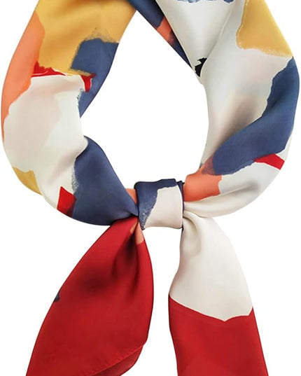kcctoo 27.5" Mulberry Silk Feeling Head Scarf Women's Fashion Square Neck Satin Scarfs for Bag Hair Scarves Gift