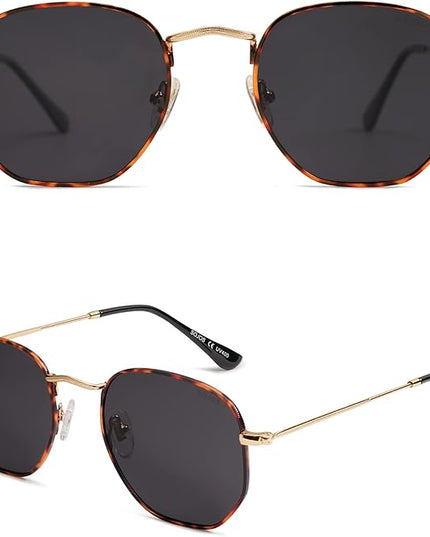 SOJOS Square Polarized Sunglasses for Women Men Small Hexagonal Polygon Shades SJ1072