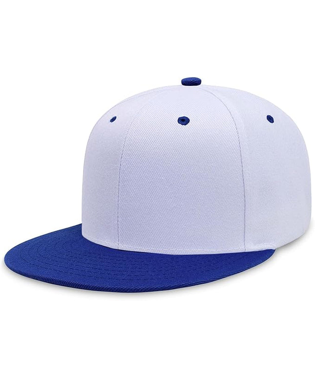 CHOK.LIDS Flat Bill Visor Classic Snapback Hat Blank Adjustable Brim High Top End Trendy Color Style Plain Tone Baseball Cap
