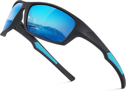 Fanshen Polarized Sunglasses for Men Women, Wrap Around Sunglasses for Mens Womens Cycling Running UV Protection
