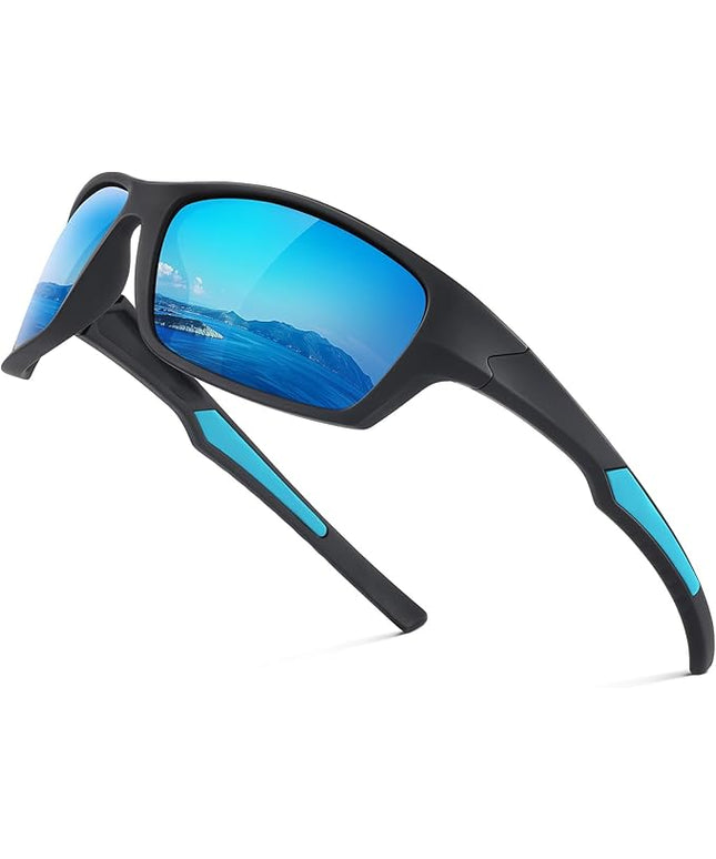 Fanshen Polarized Sunglasses for Men Women, Wrap Around Sunglasses for Mens Womens Cycling Running UV Protection