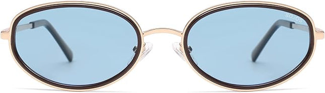 SOJOS Trendy Oval Polarized Sunglasses for Women Men, 80s 90s Chic Retro Vintage Sunnies SJ1248