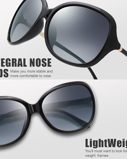 The Fresh Women's Oversized Square Jackie O Cat Eye Hybrid Butterfly Fashion Sunglasses - Exquisite Packaging