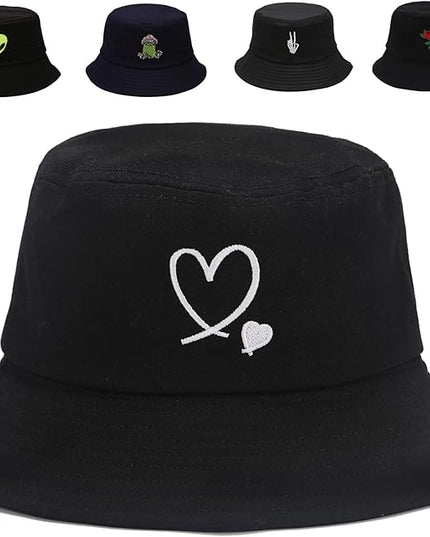 Cotton Bucket Hat for Women Men Summer Travel Sun Beach Bucket Cap, Unisex Outdoor Fisherman Hat