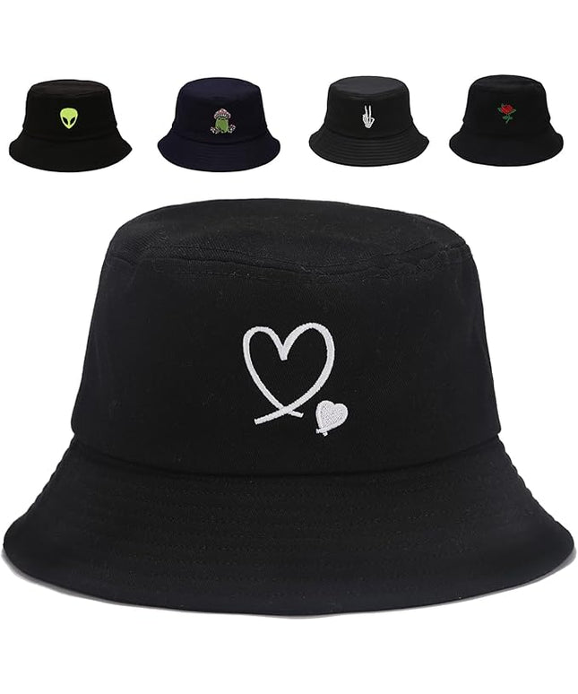 Cotton Bucket Hat for Women Men Summer Travel Sun Beach Bucket Cap, Unisex Outdoor Fisherman Hat